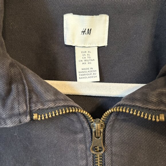 H&M Navy Blue Zip-Up Utility Jacket Men's Size XL - Picture 3 of 5